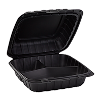 Mineral Container Three Compartment Black