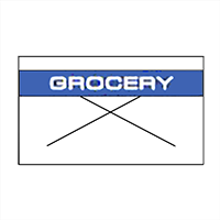 Garvey 18-6 Label White Grocery Reverse Blue 14,000 pc