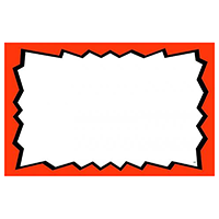 Blank with Burst Red Print Sign Card Glossy