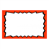 Blank with Burst Red Print Sign Card Glossy