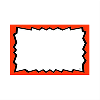 Blank with Burst Red Print Sign Card Glossy