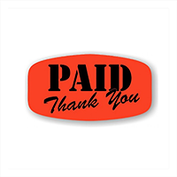 Paid & Thank You Sticker Red 1,000 ct