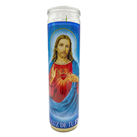 Sagrado Corazon De Jesus White Candle