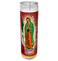 Virgen De Guadalupe Pink Candle