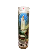 Nuestra Sra De Fatima White Candle