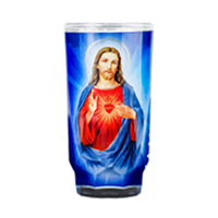 Sagrado Corazon De Jesus White Candle