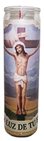 Jesus Crucificado White Candle