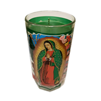 Virgen de Guadalupe Green Candle