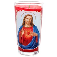 Sagrado Corazon De Jesus Red Candle