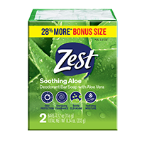 Zest Fresh Aloe Bar Soap 2pk