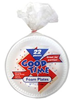 Good Time Foam Three Compartment Plate 22ct