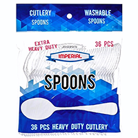 Plastic Spoon White Extra Heavy Duty