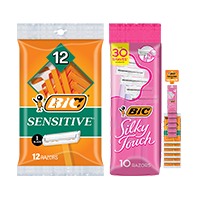 Bic Razors Sensitive 12ct 1 blade & Silky Touch 10ct 2 blades