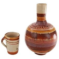 Botellon De Barro Water Jug w/ Mug 16 oz