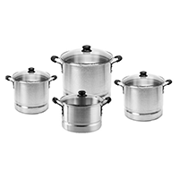 Imusa Aluminum Steamer Set w/ Glass Lid (16,20,24,32 qrt)