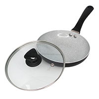 Imusa Fry Pan Ceramic Speckled w/ Glass Lid 2.0mm