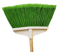 Fan Broom Plastic w/ Wood Handle