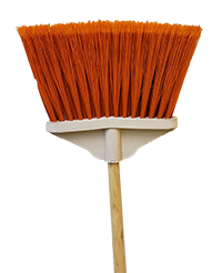 Fan Broom Plastic w/ Wood Handle