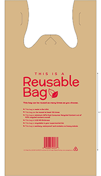 Reusable Buff T- Shirt Bag 360 ct