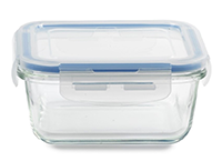 Glass Container Square Blue